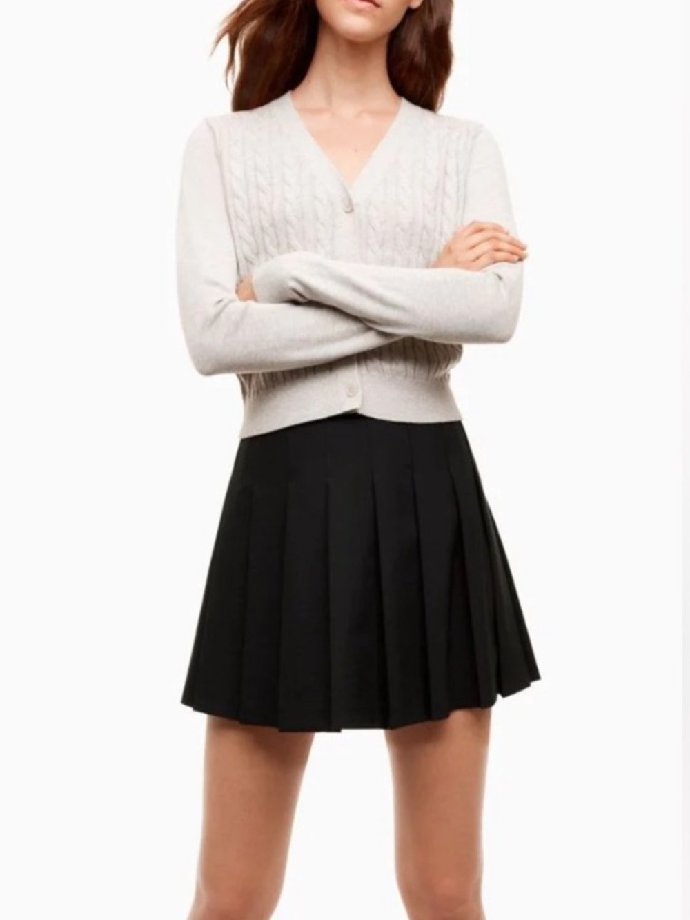 Sunday Best Black Box-Pleat Mini Skirt